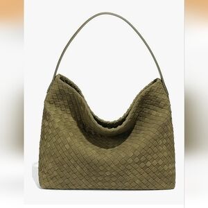Elegant Olive Green Woven Women's Bag